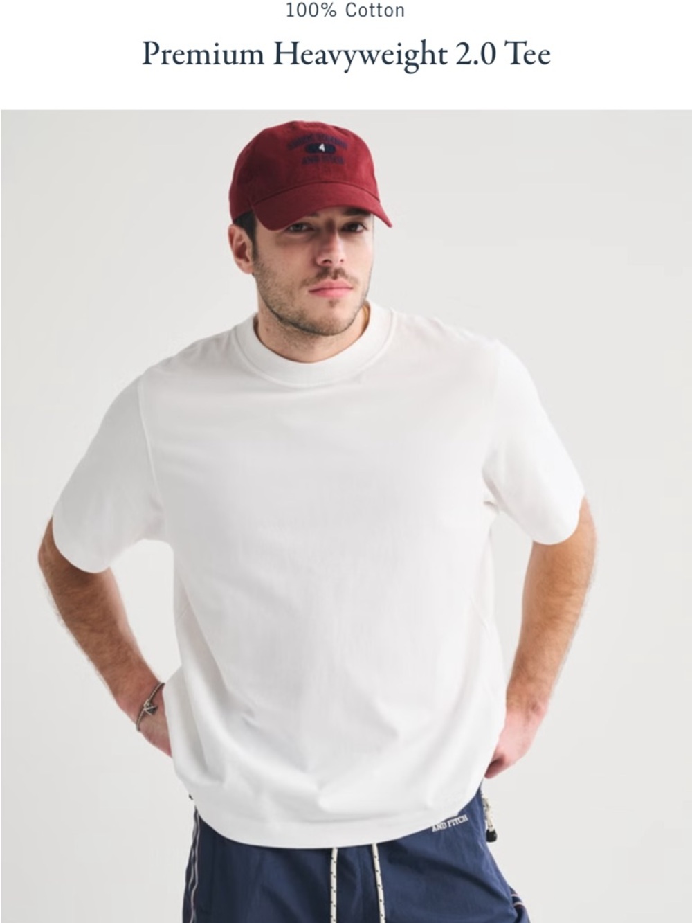 Abercrombie & Fitch White Short Sleeve Premium Tee